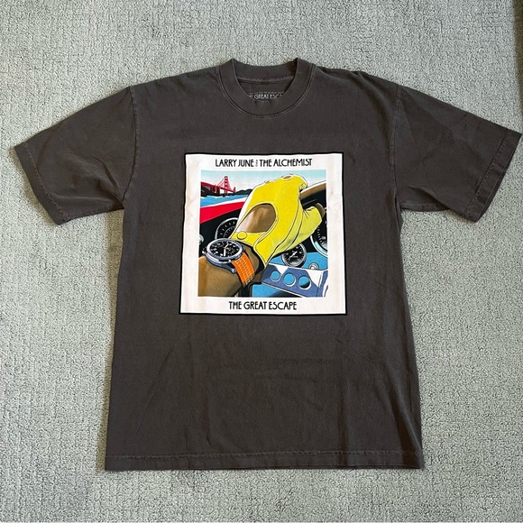The Great Escape Larry June & The Alchemist Men’s T Shirt Sz M Clove Brown NEW - Picture 2 of 9